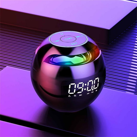 XGFHYJEH Alarm Clock Radio, Atomic Clocks, Alarm Clock for Kids, Digital Clocks Large Numbers, Small Bedside Tabletop Clock with Large LED Display & Wireless Bluetooth Speaker