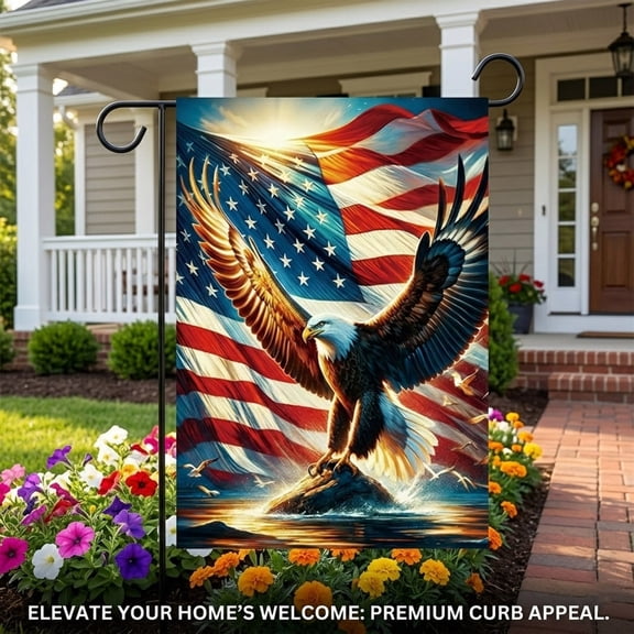 XGFHYJEH America Garden Flag 12 x 18 Inch, Patriotic Garden Flag for Outside, 4th of July Garden Flag Double Sided Yard Flag for Memorial Day, Independence Day, Veterans Day Outdoor Decor
