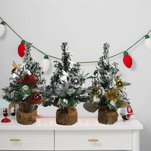 XGFHYJEH Artificial Small Christmas Trees, Fake Mini Christmas Tree, Christmas Decorations Indoor, Christmas Tabletop Decor for Home Decor