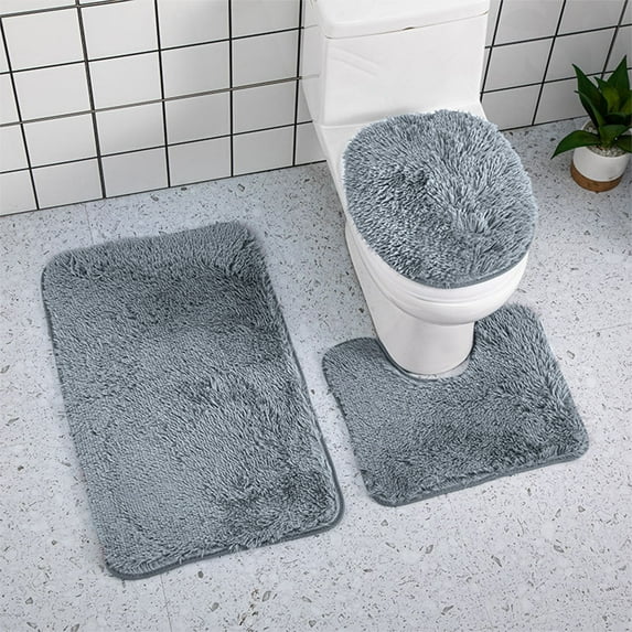 XGFHYJEH Bathroom Rugs, Bath Mat, Bath Mats for Bathroom Floor, Bathroom Mats, Bathroom Rug Sets 3-Piece Set, Quick-Drying Waterproof Non-Slip Washable