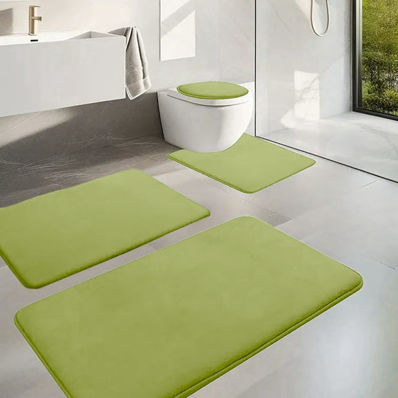 XGFHYJEH Bathroom Rugs, Bath Mat, Bath Mats for Bathroom Floor, Bathroom Mats, Bath Rug Sets 4 Piece, Quick-Drying Waterproof Non-Slip Washable