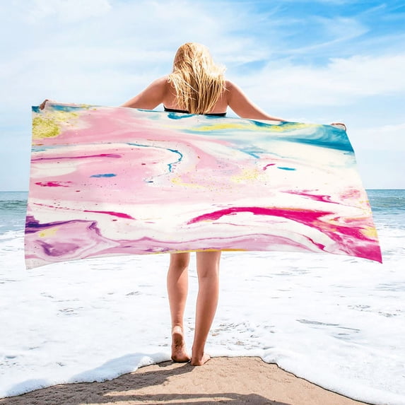XGFHYJEH Beach Towel, Oversized Beach Towel, Beach Towel Clearance, Towel Beach, Lightweight Beach Towel, Portable Foldable Hypoallergenic Cooling Technology Breathable Towel for Beach
