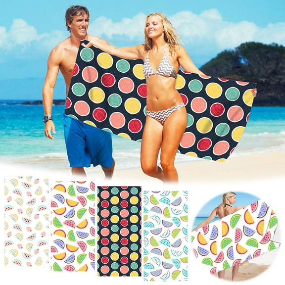 XGFHYJEH Beach Towel, Oversized Beach Towel, Beach Towel Clearance, Towel Beach, Lightweight Beach Towel, Portable Foldable Hypoallergenic Cooling Technology Breathable Towel for Beach