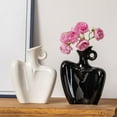thumbnail image 1 of XGFHYJEH Black Vases Home Decor, Plastic Small Flower Vase, Minimalist Boho Decorative Modern Donut Vase for Farmhouse Living Dining Room Office Entryway Bookshelf Coffee Table Décor, 1 of 6