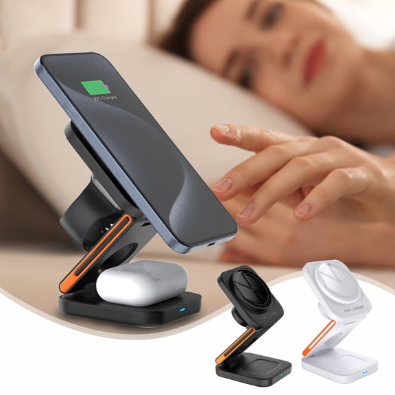 XGFHYJEH Charging Station, Wireless Charging Station, Charging Station for Multiple Devices, Wireless Charging, 15W 3 in 1 Charging Station, Wireless Charge, for Android, Iphone, Apple, Samsung, Ipad