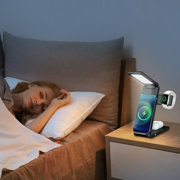 XGFHYJEH Charging Station, Wireless Charging Station, Charging Station for Multiple Devices, Wireless Charging, 15W 4 in 1 Charging Station, Wireless Charge, for Android, Iphone, Apple, Samsung, Ipad