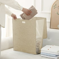 XGFHYJEH Collapsible Laundry Basket with Handles, Clothes Hamper for Baby Kids Nursery, Freestanding Foldable Laundry Bag, Decorative Storage Container, Folding Big Washing Bin