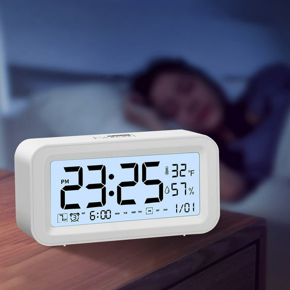 XGFHYJEH Digital Clocks, Alarm Clock, Alarm Clock for Heavy Sleepers Adults, Loud Alarm Clocks, Small Bedside Tabletop Clock with Large LED Display