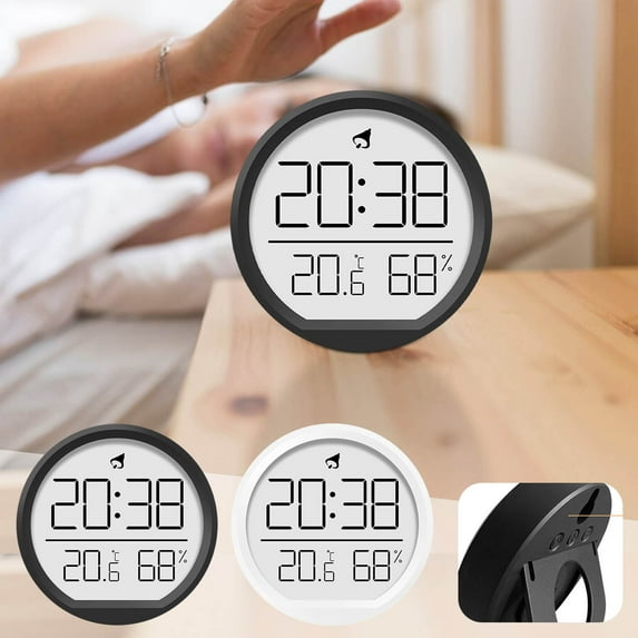 XGFHYJEH Digital Clocks, Alarm Clock, Alarm Clock for Heavy Sleepers Adults, Loud Alarm Clocks, Small Wall Clock with Large LED Display & Temperature