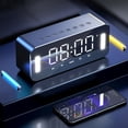 thumbnail image 1 of XGFHYJEH Digital Clocks, Alarm Clock Radio, Alarm Clock for Heavy Sleepers Adults, Loud Alarm Clocks, Small Smart Bedside Tabletop Clock with Large LED Display & Temprature & Bluetooth Speaker, 1 of 8