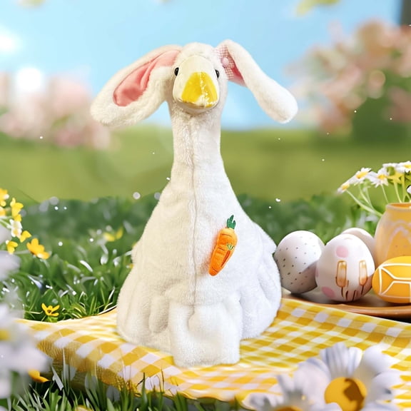 XGFHYJEH Easter Bunny Goose Outfit Porch Goose Outfits Spring Bunny Ear Clothes for 23 inch High Yard Garden Concrete Goose Lawn Silly Geese Clothes for Cement Plastic Duck Easter Costume