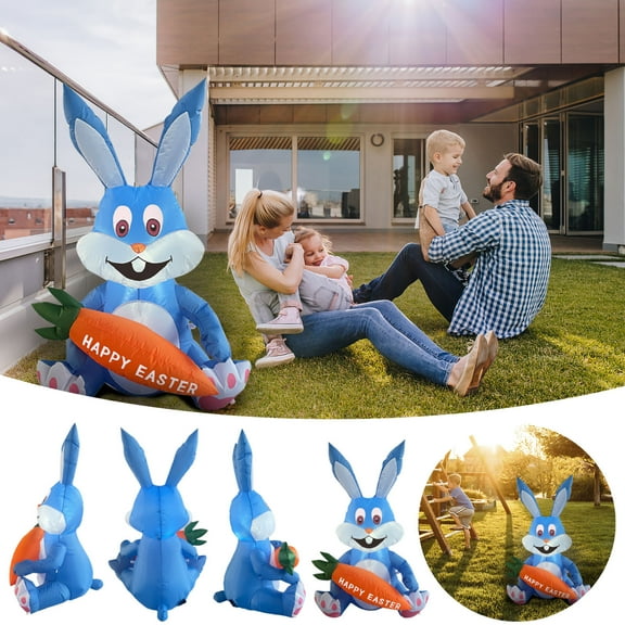 XGFHYJEH Easter Decoration, 1.2M Easter Inflatables, Easter Inflatable Bunny, Easter Decorations Outdoors, Outdoor Easter Decor, Easter Yard Decor