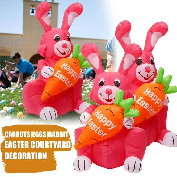 XGFHYJEH Easter Decoration, 1.2M Easter Inflatables, Easter Inflatable Bunny, Easter Decorations Outdoors, Outdoor Easter Decor, Easter Yard Decor