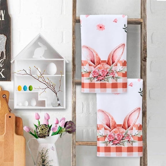 XGFHYJEH Easter Decoration, Easter Decorations for the Home, Easter Decor, Easter Polyester Cotton Platter Towel Kitchen Rag Easter Towel