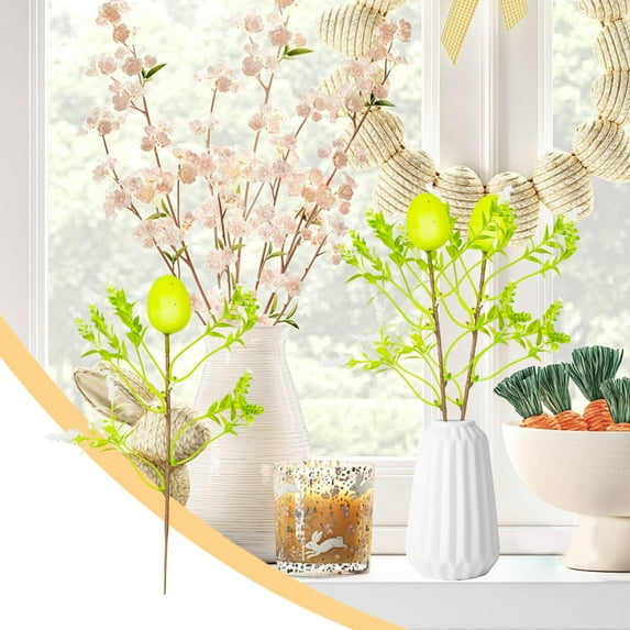 XGFHYJEH Easter Decoration, Easter Decorations for the Home, Easter Decor, Faux Greenerys Easter Eggs Singles Home Wedding Decorations Spring Singles