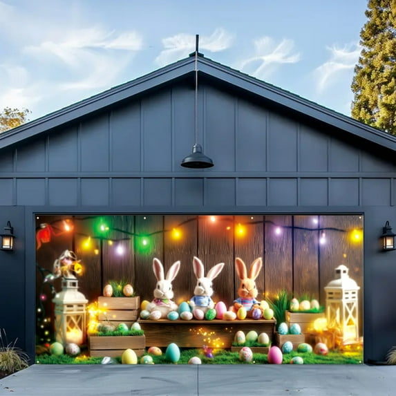 XGFHYJEH Easter Decoration, Easter Decorations for the Home, Easter Decor, Spring Wreath Fence Easter New Photo Material Photography Background Cloth