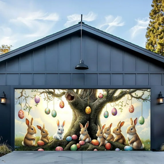 XGFHYJEH Easter Decoration, Easter Decorations for the Home, Easter Decor, Spring Wreath Fence Easter New Photo Material Photography Background Cloth