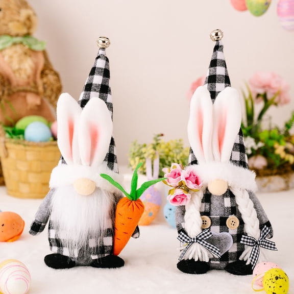 XGFHYJEH Easter Gnomes Ornament, Easter Bunny Decorations, Easter Tabletop Decor, Easter Bunny Gnomes Statues, Easter Decorations for Home, Easter Indoor Decor, Easter Gifts for Kids