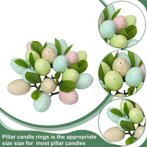 XGFHYJEH Easter Wreath for Front Door, Artificial Pastel Spring Easter Eggs Wreaths, Handcrafted Wreath for Entryway Mantel Window Indoor Outdoor Decorations