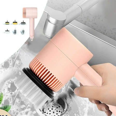 XGFHYJEH Electric Spin Scrubber, Cordless Cleaning Brush, Power Spin Scrubber, Scrub Brush, Scrubber Cleaner, Electronic Scrubber, Barhroom Scrubber With 6 Brush Heads