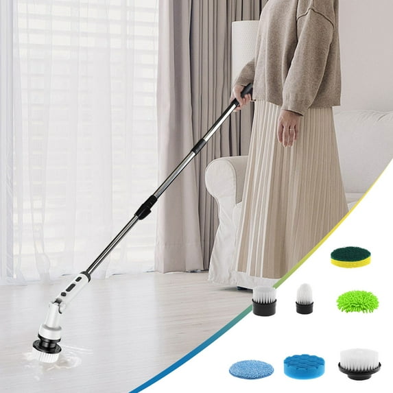 XGFHYJEH Electric Spin Scrubber, Cordless Cleaning Brush, Power Spin Scrubber, Scrub Brush, Scrubber Cleaner, Electronic Scrubber, Barhroom Scrubber, Extension Scrubber With 7 Brush Heads
