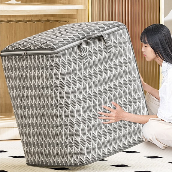 XGFHYJEH Extra Large Clothes Storage Bags, Foldable Organizer Bins with Zipper & Lids for Blanket Bedding Closet
