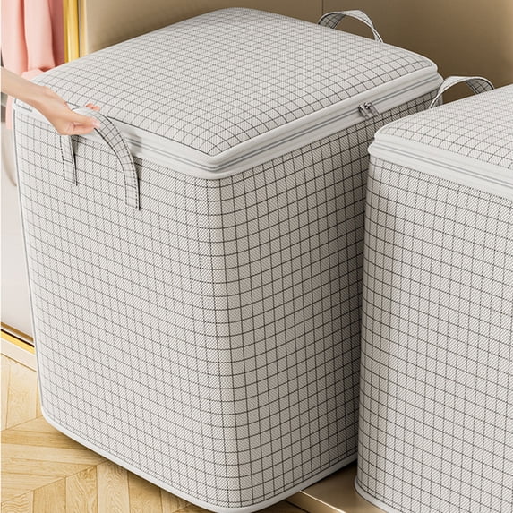 XGFHYJEH Extra Large Clothes Storage Bags, Foldable Organizer Bins with Zipper & Lids for Blanket Bedding Closet