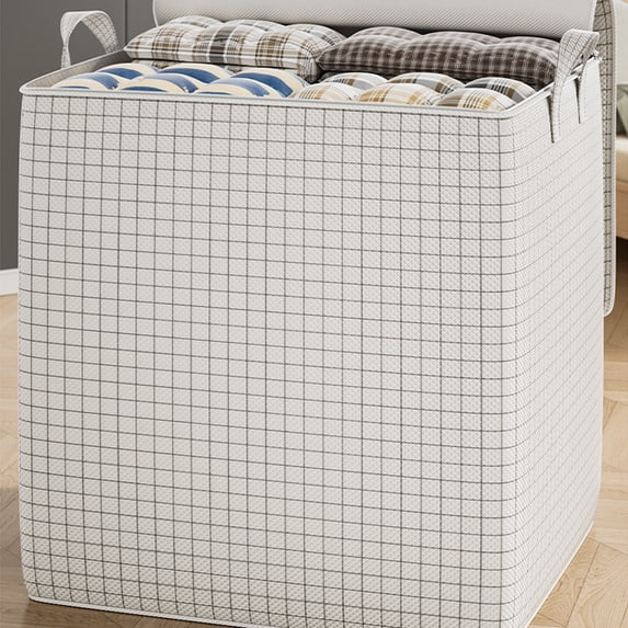 XGFHYJEH Extra Large Foldable Clothes Storage Bags with Zipper & Lids for Blanket Bedding Closet Organizer