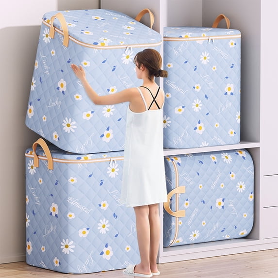XGFHYJEH Foldable Storage Bins with Lids Large Capacity Closet Organizer for Clothes Blanket Bedding Toys