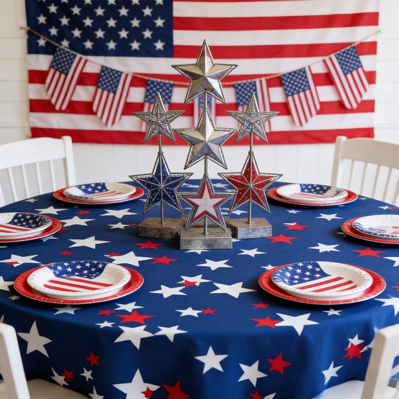 XGFHYJEH Fourth of July Table Cloth, 250th Anniversary Tablecloth Rectangle, Waterproof Washable 4th of July Tablecloth for Memorial Day 250 Years of Freedom 1776-2026 Patriotic Decorations