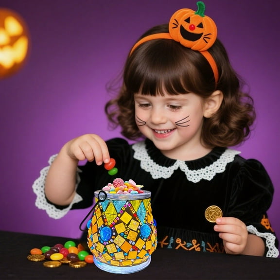 XGFHYJEH Halloween Decor, Halloween Decorations, Halloween Decorations Indoor, Halloween Decor Indoor, Halloween DIY Candy Jar With Lights