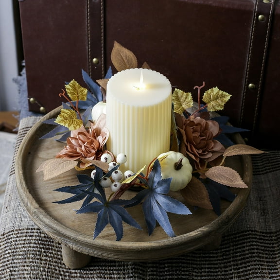 XGFHYJEH Halloween Decor, Halloween Decorations, Halloween Decorations Indoor, Halloween Indoor Decor, Halloween Candle Wreath Candle Ring Halloween Tabletop Decor