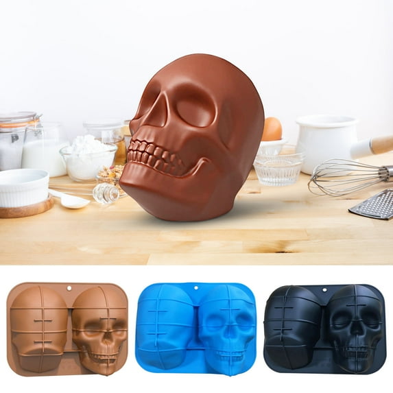 XGFHYJEH Halloween Decor, Halloween Decorations, Halloween Decorations Indoor, Halloween Indoor Decor, Large Skull Cake Model Baking Cake Mould