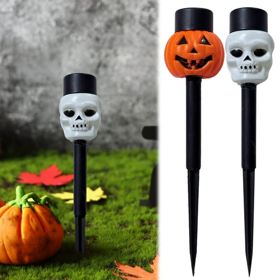 XGFHYJEH Halloween Decor, Halloween Decorations, Halloween Decorations Outdoor, Halloween Decor Outdoor, Halloween Outdoor Garden Lamp Solar Pumpkin Skull Stake Light Floor Plug In Lamp