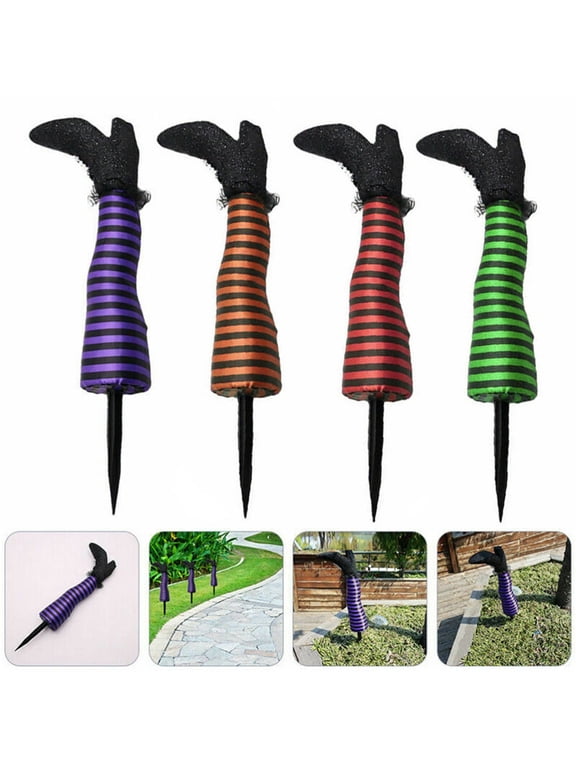 Halloween Decor, Halloween Decorations, Halloween Decorations Outdoor, Halloween Outdoor Decor, Scary Witch Striped Leg - Halloween - Fake Legs Prank Decor Props
