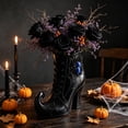 thumbnail image 1 of XGFHYJEH Halloween Decor, Halloween Decorations Indoor, Gothic Witch Boot Vase Printed Halloween Centerpiece Decorative Flower For Fireplace Table Home Party Artificial Floral Display PETG Resin, 1 of 7