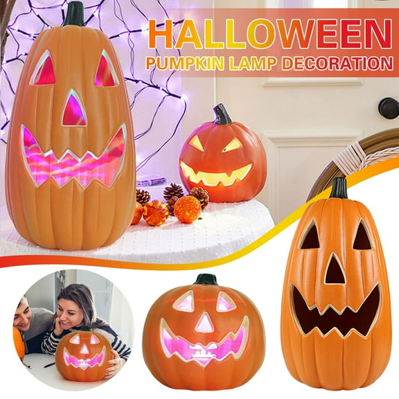XGFHYJEH Halloween Decorations Decor, Halloween Carnival Night Pumpkin Decoration Pumpkin Head Prop Halloween Hollow Out Large Blown Molded Pumpkin Lamp Decoration