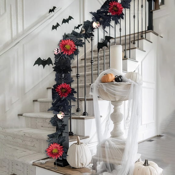 XGFHYJEH Halloween Decorations, Halloween Decorations Indoor, Halloween Pumpkin Rattan Pumpkin Maple Leaves