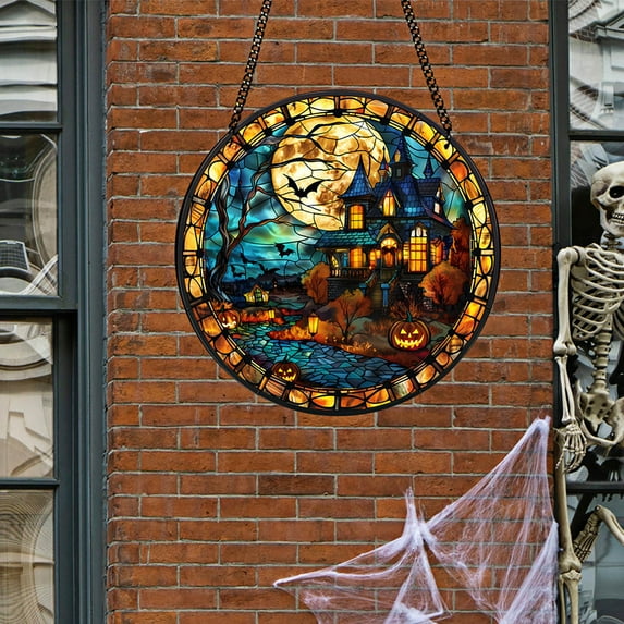 XGFHYJEH Halloween Decorations Hanging Door Sign, Halloween Outdoor Decor, Halloween Scary Skull Decoration Ornament for Home Front Door