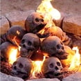 thumbnail image 1 of XGFHYJEH Halloween Fire Pit Skull Decoration, Reusable Fireproof Human Skull Gas Log for Indoor Outdoor Fireplaces Bonfire, Ceramic Simulation Halloween Skull Props, Halloween Horror Skulls Decor, 1 of 7