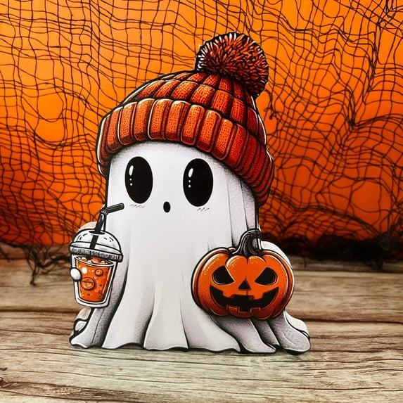 XGFHYJEH Halloween Indoor Tabletop Decor Decoration, Halloween Cute Little Ghost Tray Ornaments, Halloween Ghost Pumpkin Festival Decorations