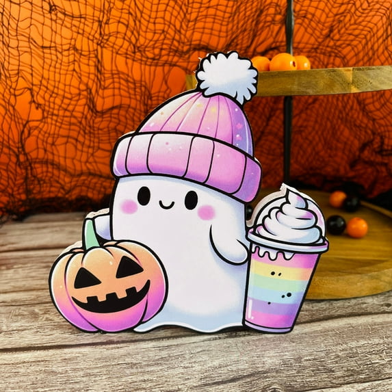 XGFHYJEH Halloween Indoor Tabletop Decor Decoration, Halloween Cute Little Ghost Tray Ornaments, Halloween Ghost Pumpkin Festival Decorations