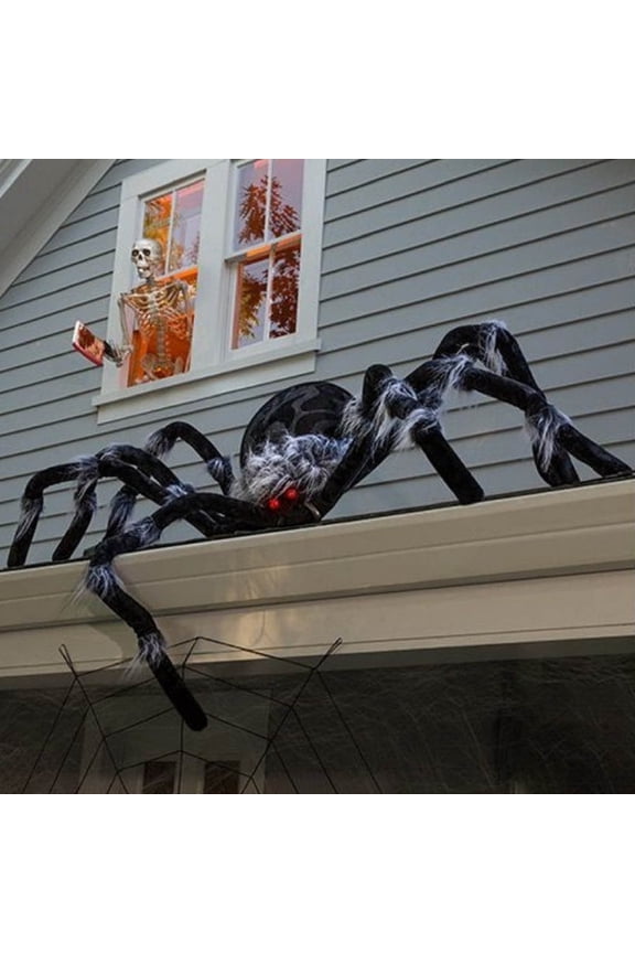 Halloween Spider, Halloween Decorations Simulation Plush Spider Ornament for Indoor Outdoor, Realistic Giant Spider Decoration, Halloween Scary Decor for Home Outside Yard Lawn Garden Party