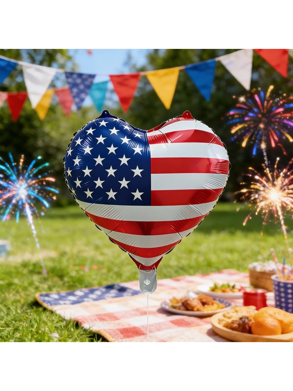Independence Day PVC Inflatable Balloon, Red White Blue Reusable Patriotic Decor for 4th of July, Birthday & Commercial Indoor Outdoor Holiday Party Supplies