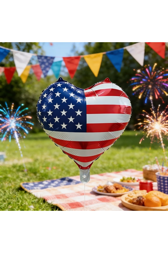 Independence Day PVC Inflatable Balloon, Red White Blue Reusable Patriotic Decor for 4th of July, Birthday & Commercial Indoor Outdoor Holiday Party Supplies