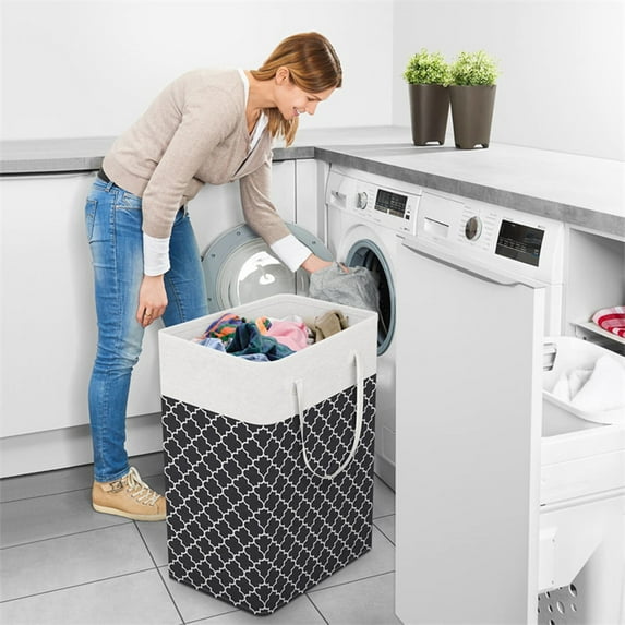 XGFHYJEH Laundry Basket with Handles, Large Dirty Clothes Hamper for Baby Kids Nursery, Portable Laundry Bag, Big Washing Bin, Decorative Storage Container for Dorm, Bedroom, Bathroom
