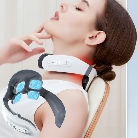 XGFHYJEH Neck Massager, Neck Massager for Pain Relief Deep Tissue, Neck Massage, Neck Massager with Heat, Neck Massager with Heatand Vibration, 4 Heads 6 Kinds Of Massage Modes