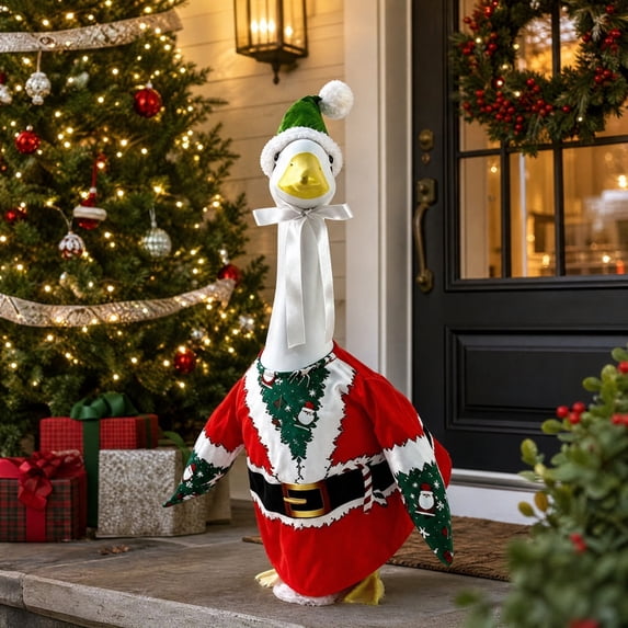 XGFHYJEH Proch Goose christmas Outfits, Garden Yard Lawn Porch Goose Clothes Goose Costume Clothing, Goose Outfit for 23'' Proch Goose Outdoor Outside Patio Decor