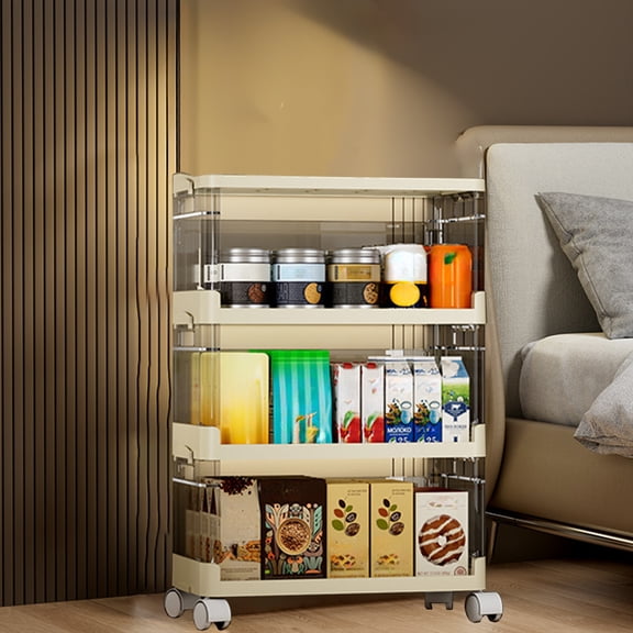 XGFHYJEH Rolling Storage Cart, 3 Tier Rolling Utility Cart, Bathroom Cart Organizer, Kitchen Storage Shelves, Storage Racks and Shelving, Rolling Cart with Lockable Wheels for Kitchen, Office