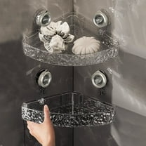 XGFHYJEH Shower Caddy, Shower Organizer, Bathtub & Shower Organizers, Adhesive Wall-Mounted Corner Shower Shelves with Suction Cup, Shower Storage Shelf for Bathroom
